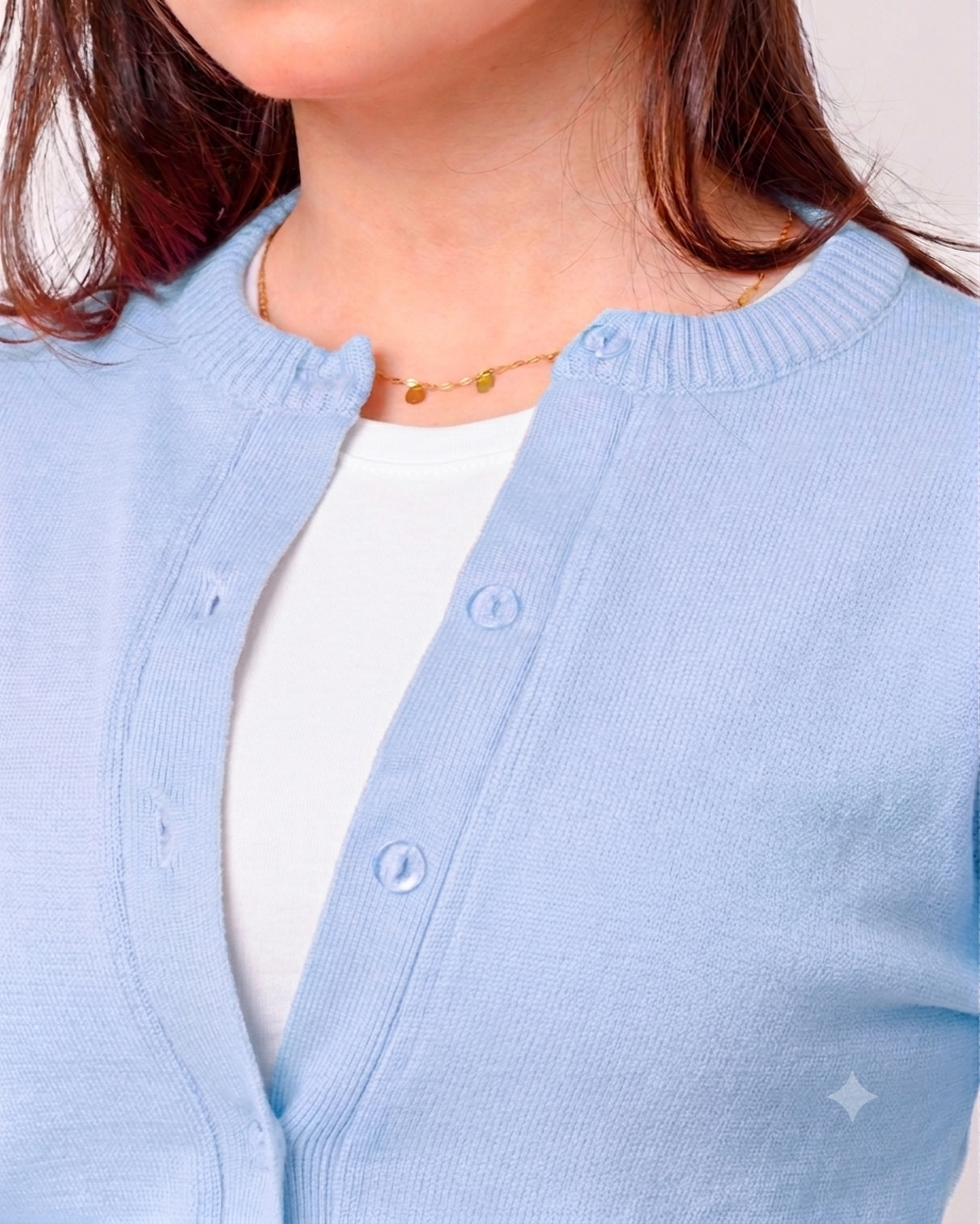 Knitted blouse - baby blue