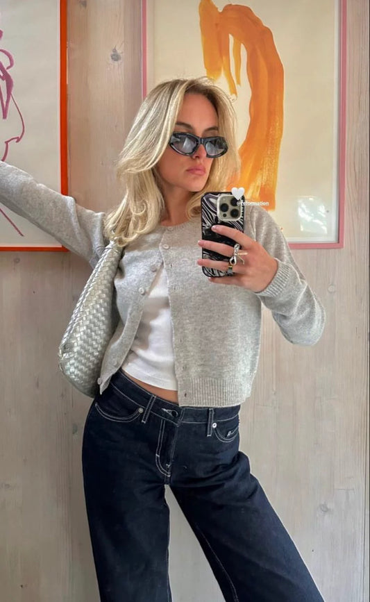Knitted blouse - gray