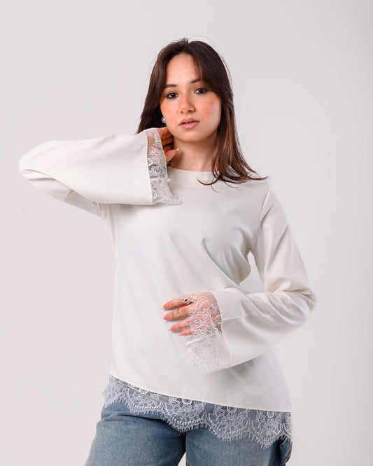 Lace top - off white