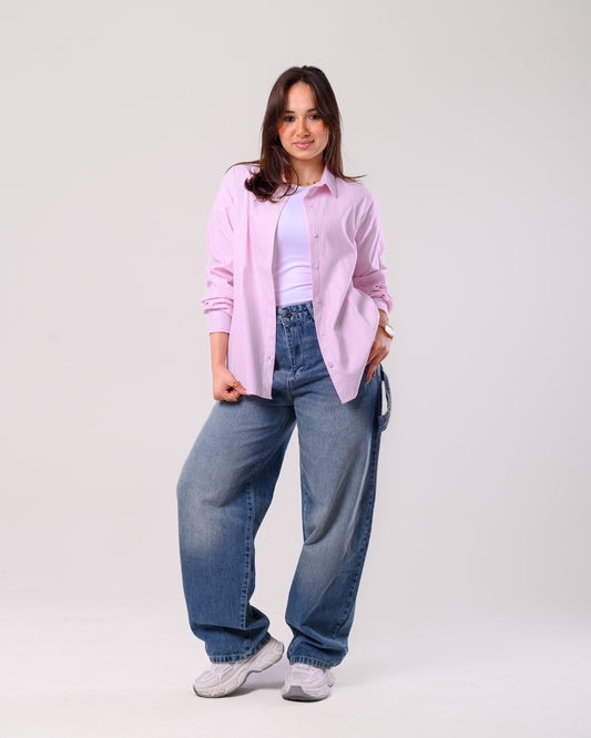 Stripe shirt- baby pink