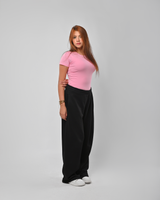 Double Layer Half Sleeves Basic Top – Baby Pink