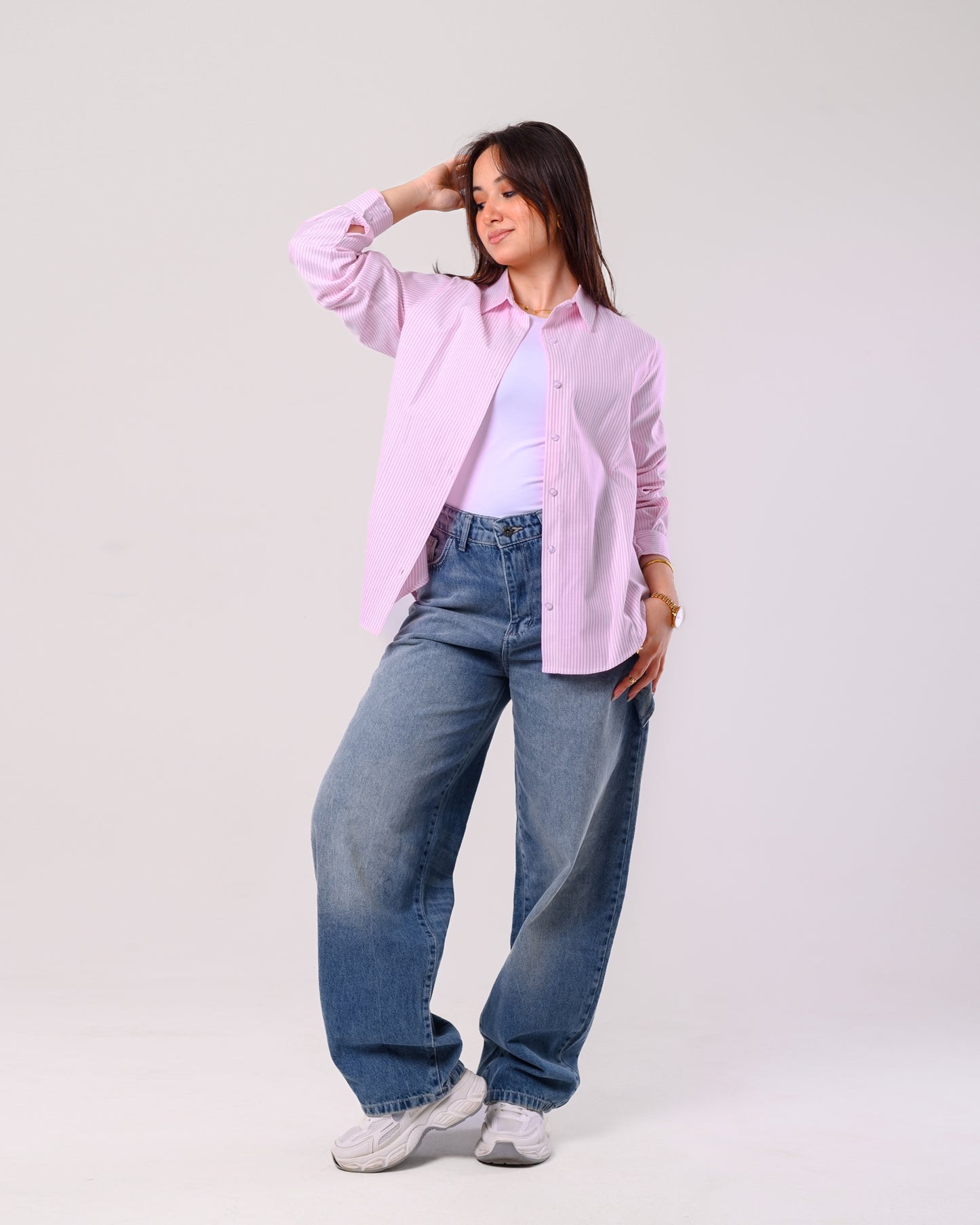 Stripe shirt- baby pink