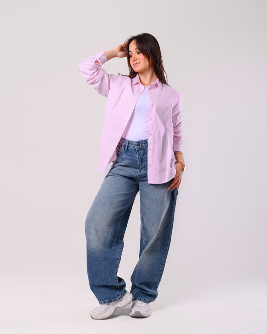 Stripe shirt- baby pink