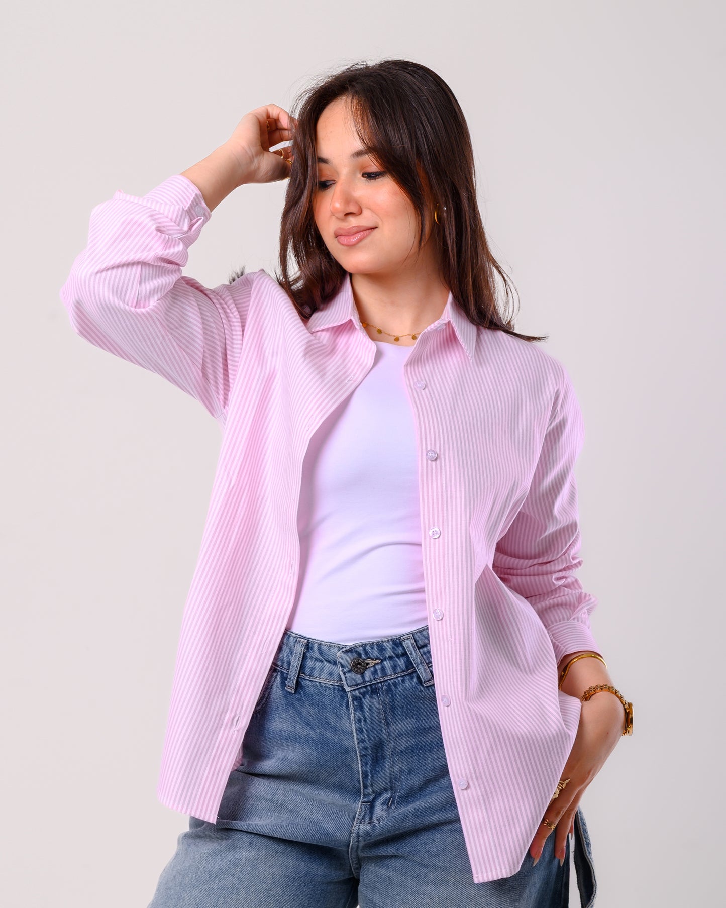 Stripe shirt- baby pink